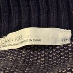 OAK + FORT Navy Blue Cream Women's Oversized Checkered Plaid Sweater Size Small Photo 6