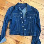 Vintage 90s Tommy Jeans Cropped Denim Jean Jacket Sz: large Blue Photo 0