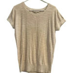 Loft  Cream and White Striped Dolman Short Sleeve Top // Size Medium Photo 0