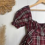 Anthropologie  Maeve mini dress babydoll plaid tartan puff sleeves Photo 1