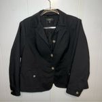 Talbots  Black Button Up Blazer Size 14W Petite Photo 0