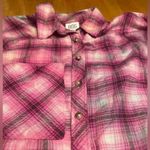 Urban Outfitters BDG pink plaid Keanu oversized flannel long sleeve shirt,size SP Photo 4