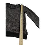 Modern Dark V Neck Sweater XS Black Gray Knit Slightly Sheer Edgy Urban Autumn Photo 14