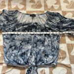 Karen Kane Tie Front Top Blouse Marble Print Long Sleeve XS Photo 4