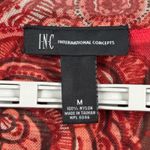 INC International Concepts Red Paisley Mesh Ruched Women Medium Y2K Vintage Photo 6