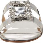 Badgley Mischka Silver Josette Flat Metallic Slide Sandals Photo 2