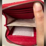 Steve Madden  BWELLY Crimson Half Zip Around Wallet  Cards Slip Red 4" X 3.5" Photo 2