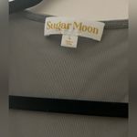 Sugar Moon Sheer Gray Long Sleeve Crop Top with Bow Accents Size Large Photo 1