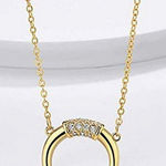 Boutique NEW Women's 18k Gold-Plated Crescent Moon Half Moon Necklace, 16-18" Photo 0