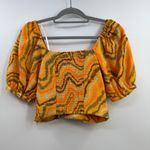 Sam Edelman  Crosshatch wave Karen top warm apricot size M Medium NWT Photo 4