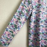 Stella Parker Pink Top Large Long Sleeve 1/4 Zip Floral UPF Golf Hiking Stretch Blue Photo 5