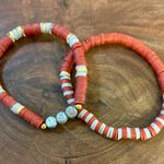 Handmade NWT handcrafted maroon and Gray Beaded Bracelet set Photo 3