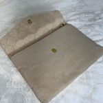BVLGARI  Tan & Gold Metallic Zip Makeup Clutch 10x7x.5 Photo 8