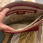 Arcadia Glossy Red and Tan Tote Bag Photo 9