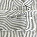 Theory  Straight Shirt in Striped Organic Cotton Navy Cream Size M Photo 9
