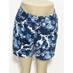 The Limited  Women’s Floral Print Flat Front Chino Shorts Blue White Size 14‎ Photo 12