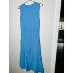 Jason Wu Women's Blue Knit Sleeveless Ribbed Texture Crewneck Dress Size Large Photo 6