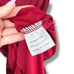 Merokeety Wine Red Ruched Bodycon Puff Sleeve Mesh Cocktail Party Midi Dress Photo 11