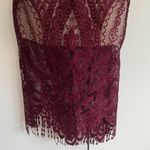 Lulus Burgundy Lace Slip Dress - Built-in Bra, Size S Photo 3