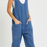 Women’s Denim Open Back Pull On Overall Sleeveless Cotton Blend in Cody Blue XXL Photo 0