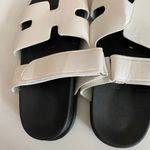 White Slide Velcro Top Sandals Size 8 Photo 4