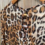 Diane Von Furstenberg  Cheetah Animal Print Wool and Silk Long Sleeve Top sz P Photo 5