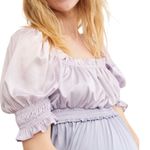 Especia Maternity Odette Ombré Satin Midi Dress Size Large Formal Square Neck Gray Photo 2