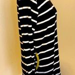Hidden Path of Light Striped Trendy Mini Dress Long Sleeves/Made in Korea Black Photo 3