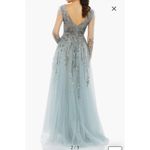 Mac Duggal NWT  20295‎ Embellished Long Sleeve A Line Gown Platinum Size 16 Photo 1