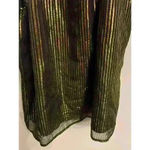 Madewell  Metallic Striped Silk Cami Black/Gold, sz 00 Photo 4