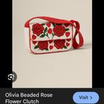 Francesca's  floral purse red and white Photo 4