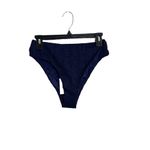ANDIE Swim 90's High Waisted Bottom in Eyelet Navy Blue Size Small NEW Photo 1