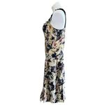 Diane Von Furstenberg  Floral Silk Sleeveless Mini Dress Velvet Bow Straps Size 6 Photo 2