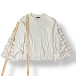 French Connection Cotton Lace Bell-Sleeve Top Womens Size XS White Photo 2