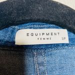 Equipment  Femme Chambray Collared Open Front Long Sleeve Top Size Small Photo 4