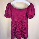 Lush Clothing Lush Women's Size Large Red Floral Jacquard Puff‎ Sleeve Dress Formal Wear Photo 4
