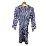 J.Crew Striped Poplin Cotton Tunic Dress Sz 6 Blue Nautical Preppy Belted Beach Photo 1