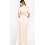 Show Me Your Mumu Size Large Rome Twist Gown Champagne Luxe Satin Maxi Sleeve Photo 1