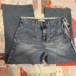 ZARA Wide Leg Cropped Pocket Detail Jeans - size 8 Photo 2