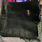 UNBRANDED BLACK CROSSBODY PURSE ADJUSTABLE BLACK WHITE GREEN SNAKESKIN … Photo 12