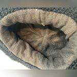 Knit Hat Women Fuzzy Bow Pearls Black Brown Cottage Style Crochet Photo 5