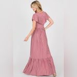 Striped Ruffle Top Maxi Dress Red Photo 1