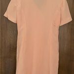 Vintage Barrie Pace Ltd peach 100% pure silk double breasted shift dress, size 6 Orange Photo 1