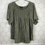 Lucky Brand Green Gathered Top - Size - Medium Photo 0