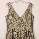 Theia Women’s Floral Gold Black Metallic Mesh Sleeveless Formal A Photo 5