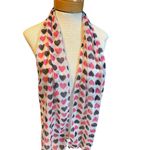 Heart Print Womens Polyester Scarf In Pink & Black With Lightweight Design Photo 3