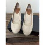 J Crew Espadrille Wedges Womens 8 Natural Beige Heels Canvas Sandals Shoes Tan Photo 3