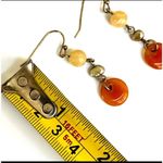 Orange and yellow beaded drop earrings Photo 3