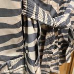 Jones New York  Zebra Print Button Up Trench Coat - Size Medium Photo 3