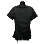 Cherokee Workwear Black Scrub Top Short Sleeve V Neck Pockets Size S Side Tie Photo 3